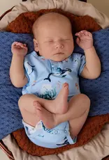 Snuggle Hunny Kids Snuggle Hunny Blue Ocean Short Sleeve Organic Bodysuit