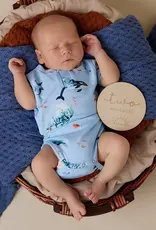 Snuggle Hunny Kids Snuggle Hunny Blue Ocean Short Sleeve Organic Bodysuit