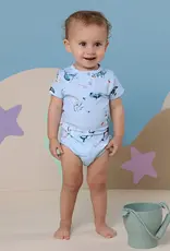 Snuggle Hunny Kids Snuggle Hunny Blue Ocean Short Sleeve Organic Bodysuit