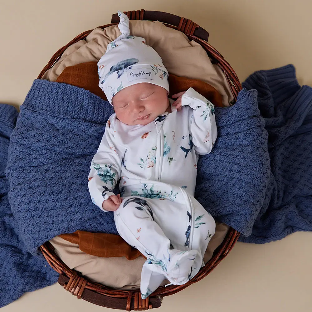 Snuggle Hunny Kids Snuggle Hunny Ocean Organic Snuggle Sleepsuit Zip Footie
