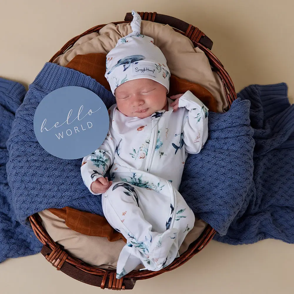 Snuggle Hunny Kids Snuggle Hunny Ocean Organic Snuggle Sleepsuit Zip Footie