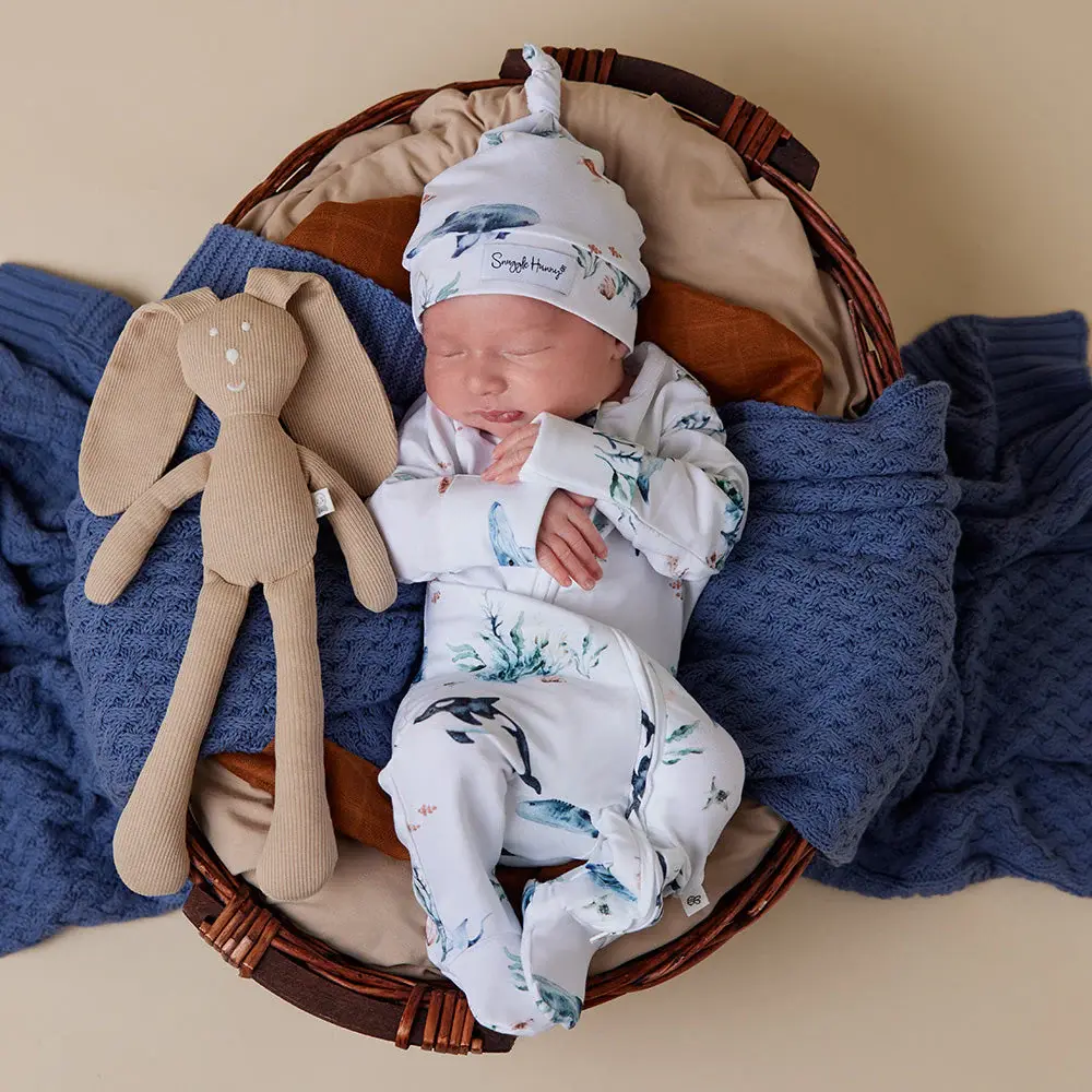 Snuggle Hunny Kids Snuggle Hunny Ocean Organic Snuggle Sleepsuit Zip Footie