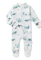 Snuggle Hunny Kids Snuggle Hunny Ocean Organic Snuggle Sleepsuit Zip Footie