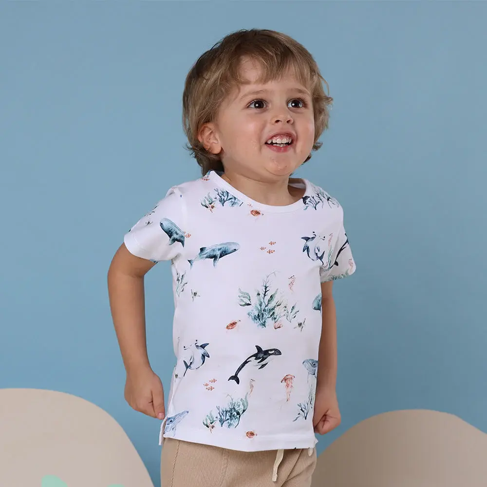 Snuggle Hunny Kids Snuggle Hunny Ocean Organic T-Shirt