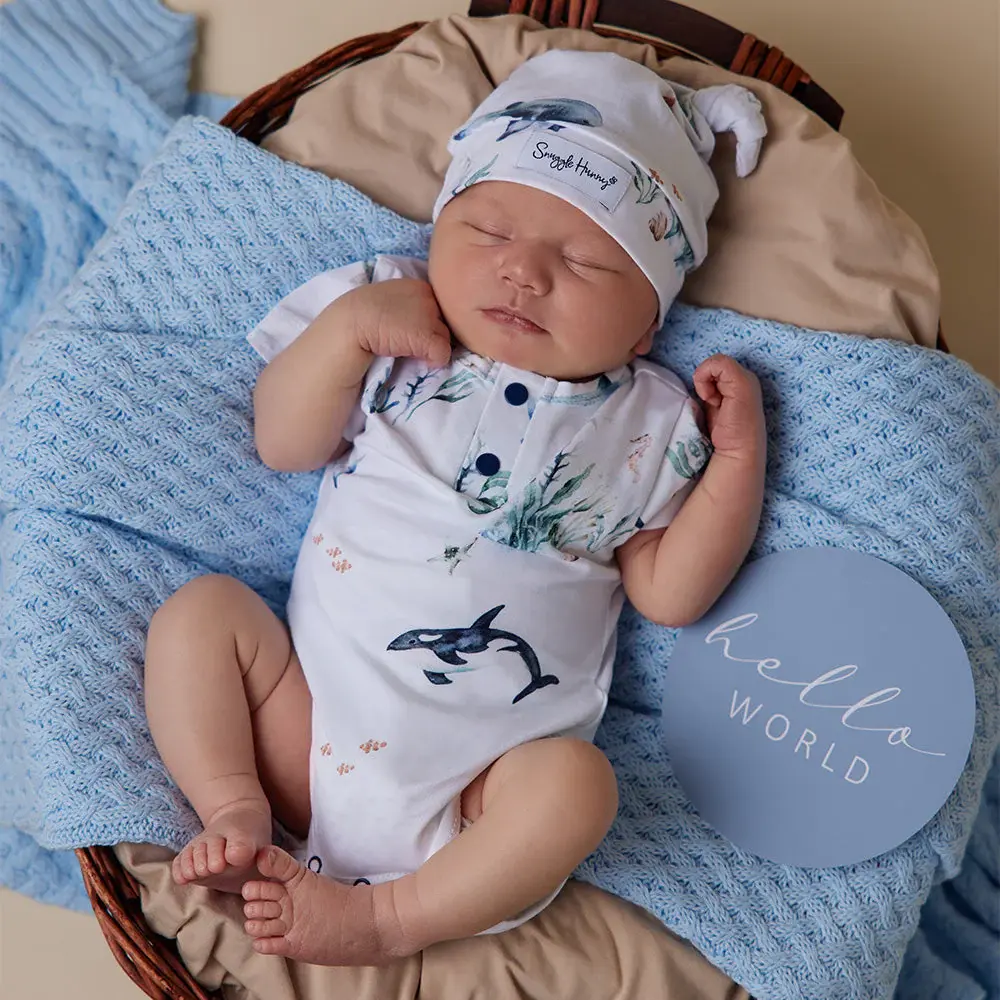 Snuggle Hunny Kids Snuggle Hunny Ocean Short Sleeve Organic Bodysuit