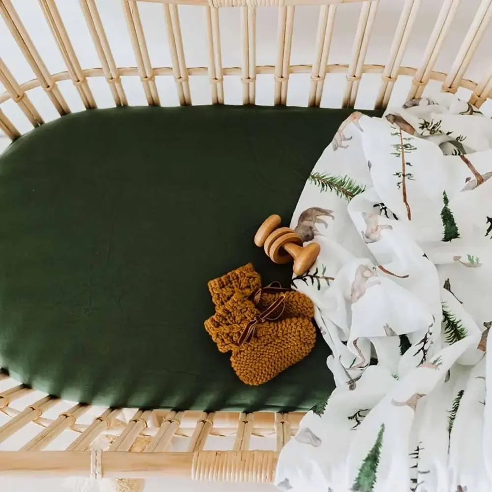 Snuggle Hunny Kids Snuggle Hunny Bassinet Sheet / Change Pad Cover - Olive
