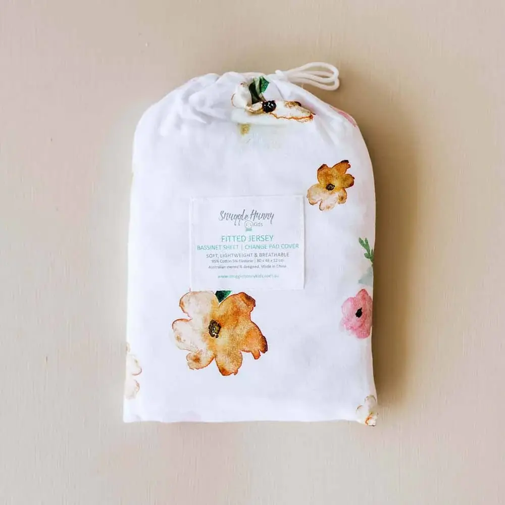 Snuggle Hunny Kids Snuggle Hunny Bassinet Sheet / Change Pad Cover - Poppy