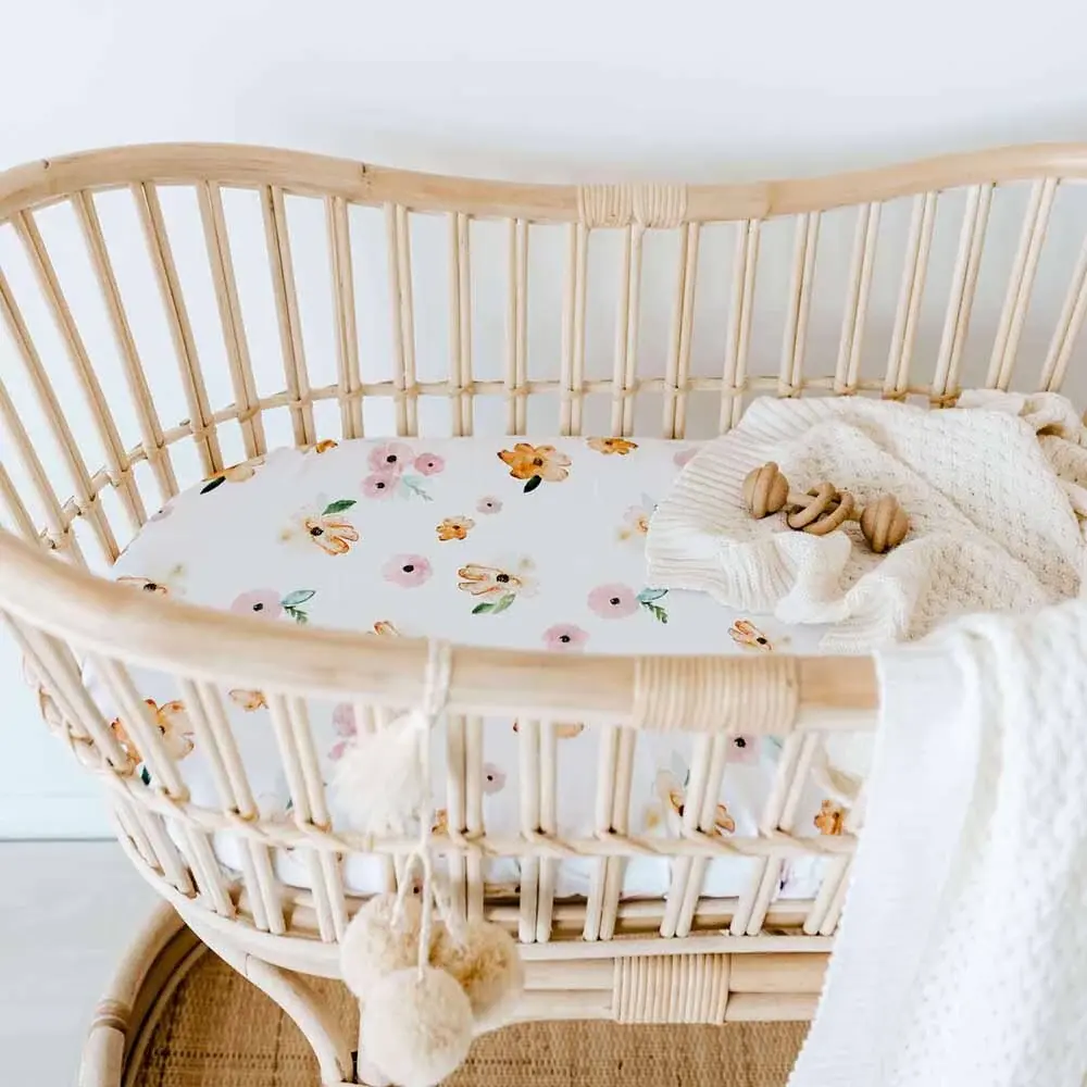 Snuggle Hunny Kids Snuggle Hunny Bassinet Sheet / Change Pad Cover - Poppy