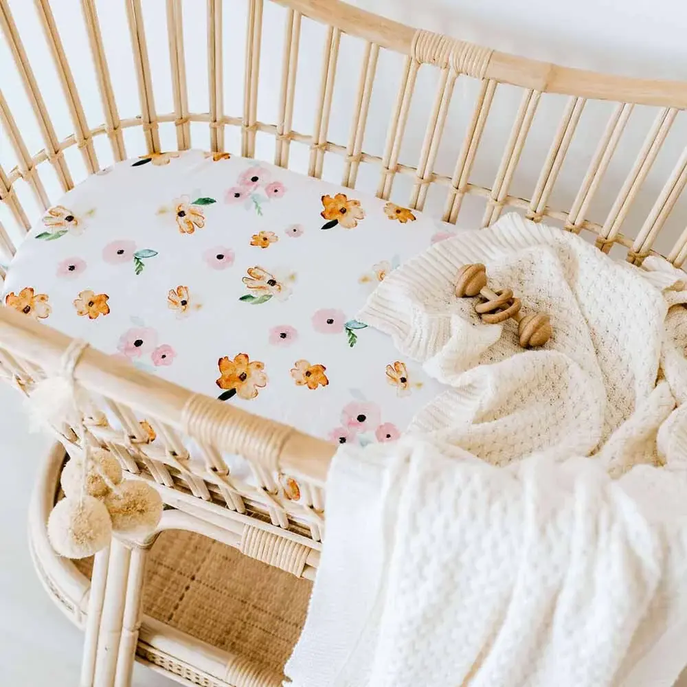 Snuggle Hunny Kids Snuggle Hunny Bassinet Sheet / Change Pad Cover - Poppy