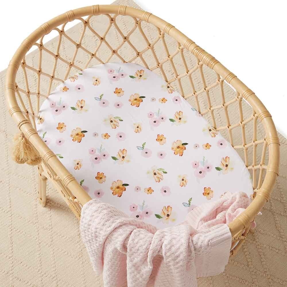 Snuggle Hunny Kids Snuggle Hunny Bassinet Sheet / Change Pad Cover - Poppy