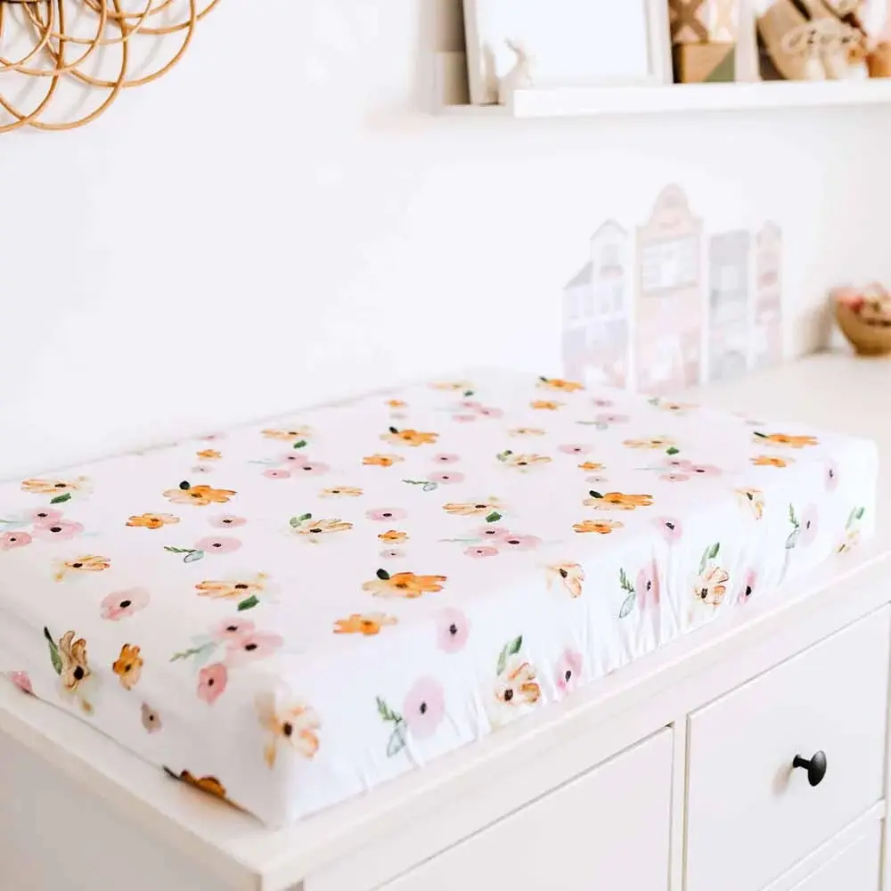 Snuggle Hunny Kids Snuggle Hunny Bassinet Sheet / Change Pad Cover - Poppy