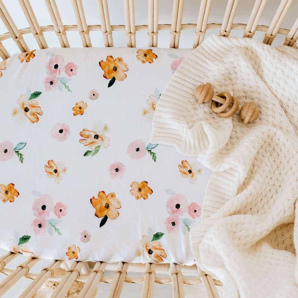 Snuggle Hunny Kids Snuggle Hunny Bassinet Sheet / Change Pad Cover - Poppy