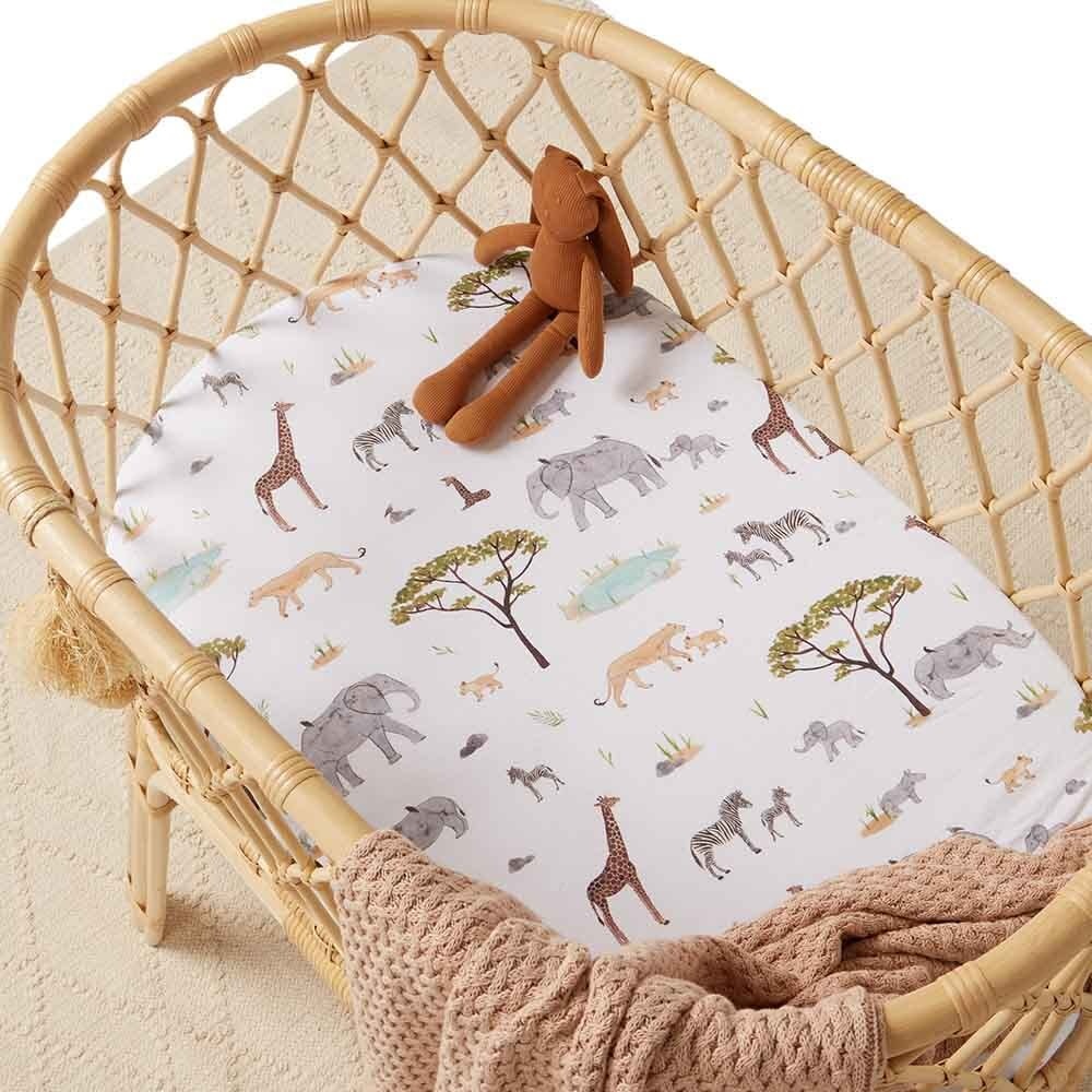 Snuggle Hunny Kids Snuggle Hunny Bassinet Sheet / Change Pad Cover - Safari