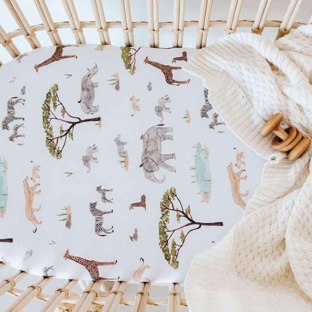 Snuggle Hunny Kids Snuggle Hunny Bassinet Sheet / Change Pad Cover - Safari