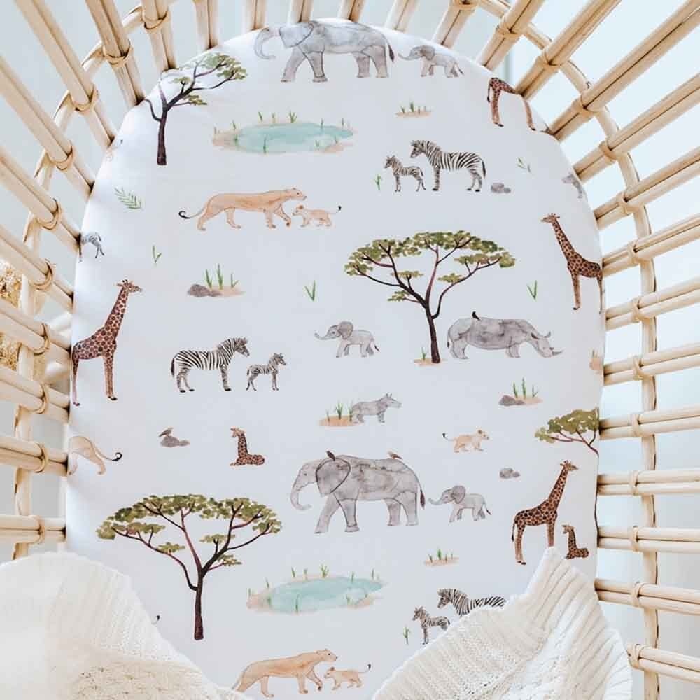 Snuggle Hunny Kids Snuggle Hunny Bassinet Sheet / Change Pad Cover - Safari