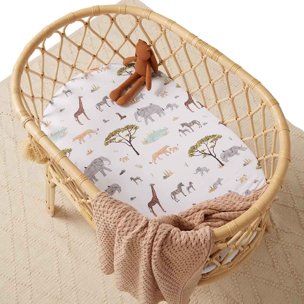 Snuggle Hunny Kids Snuggle Hunny Bassinet Sheet / Change Pad Cover - Safari