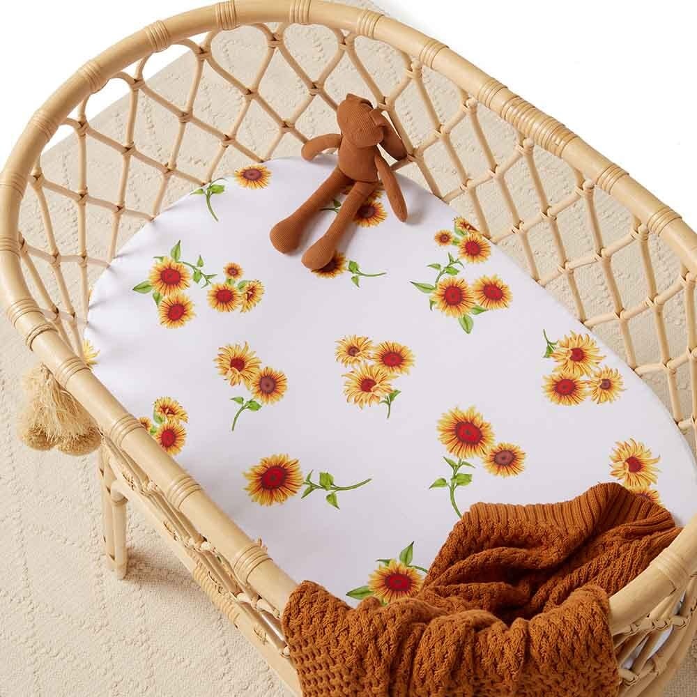 Snuggle Hunny Kids Snuggle Hunny Bassinet Sheet / Change Pad Cover - Sunflower