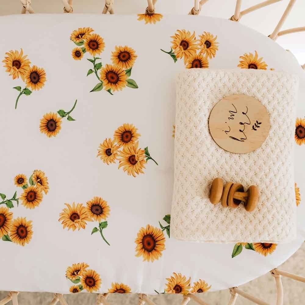 Snuggle Hunny Kids Snuggle Hunny Bassinet Sheet / Change Pad Cover - Sunflower