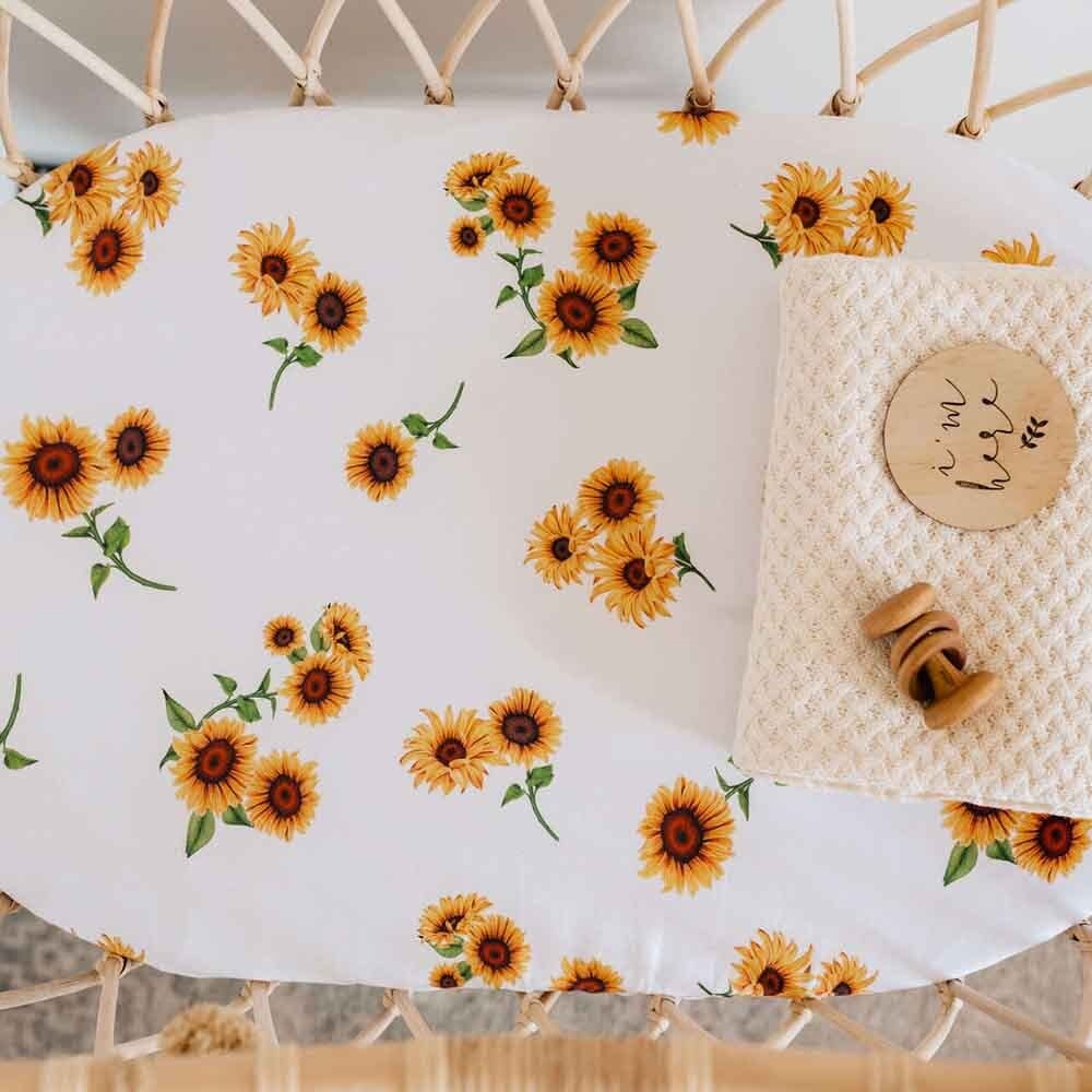 Snuggle Hunny Kids Snuggle Hunny Bassinet Sheet / Change Pad Cover - Sunflower