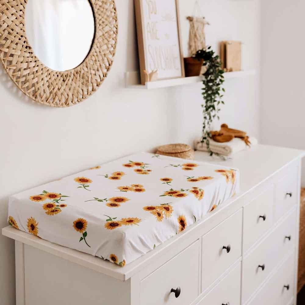Snuggle Hunny Kids Snuggle Hunny Bassinet Sheet / Change Pad Cover - Sunflower