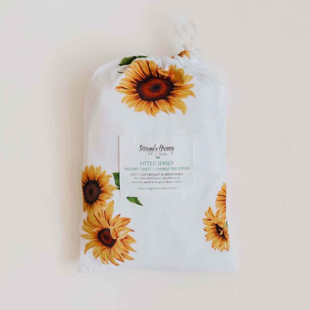 Snuggle Hunny Kids Snuggle Hunny Bassinet Sheet / Change Pad Cover - Sunflower