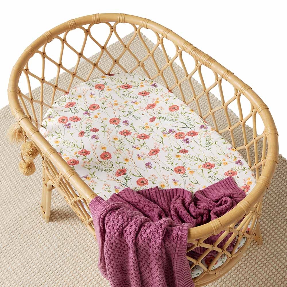 Snuggle Hunny Kids Snuggle Hunny Bassinet Sheet / Change Pad Cover - Meadow