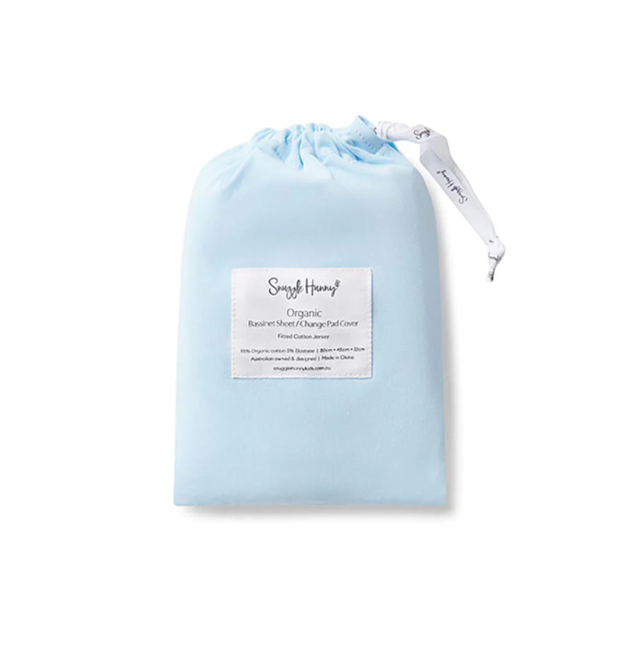 Snuggle Hunny Kids Snuggle Hunny Organic Bassinet Sheet / Change Pad Cover Baby Blue