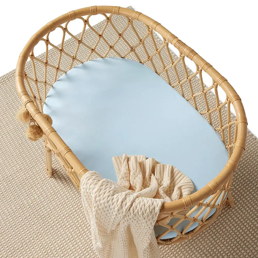 Snuggle Hunny Kids Snuggle Hunny Organic Bassinet Sheet / Change Pad Cover Baby Blue
