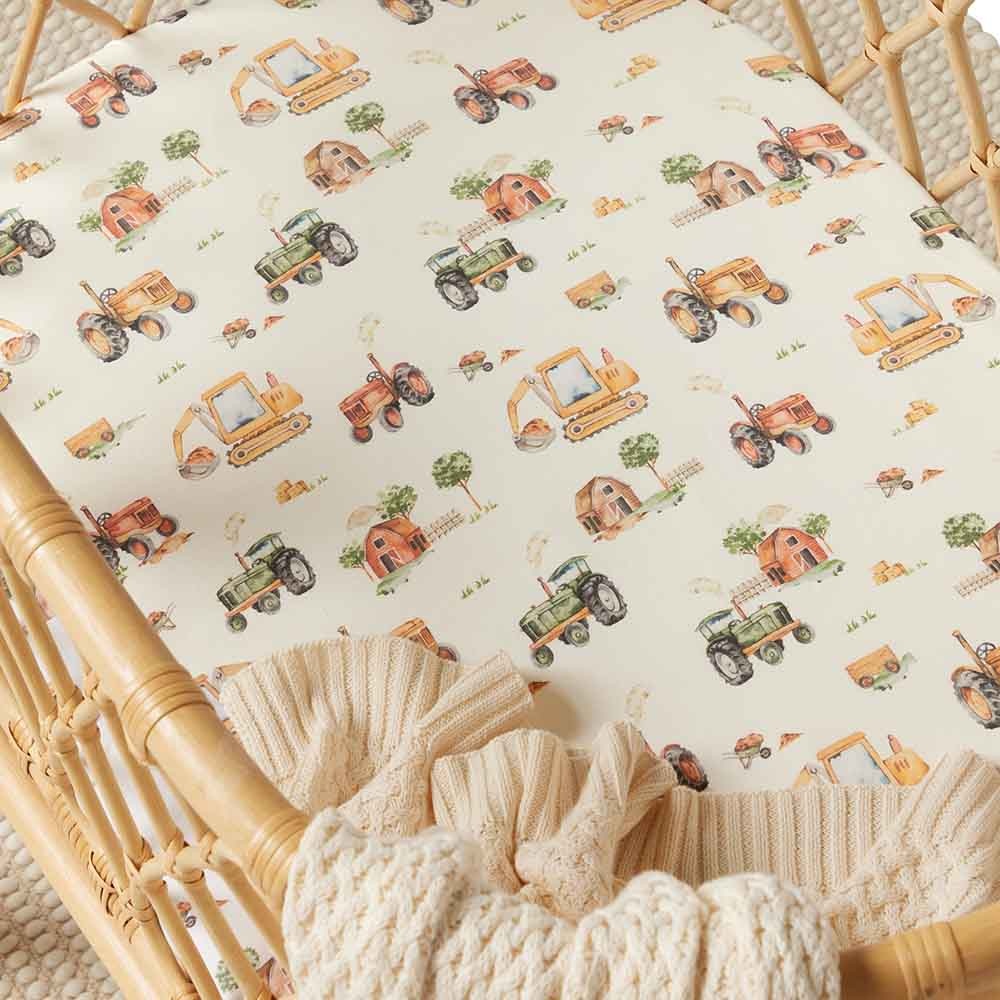Snuggle Hunny Kids Snuggle Hunny Organic Bassinet Sheet / Change Pad Cover Diggers & Tractors