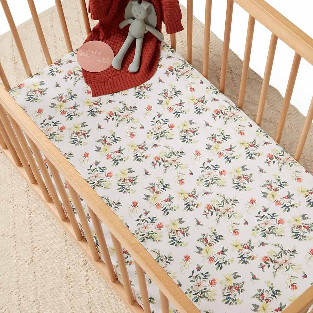 Snuggle Hunny Kids Snuggle Hunny Fitted Cot Sheet - Festive Berry - Limited Edition