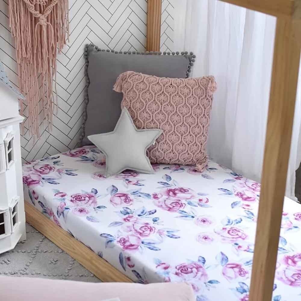 Snuggle Hunny Kids Snuggle Hunny Fitted Cot Sheet - Lilac Skies