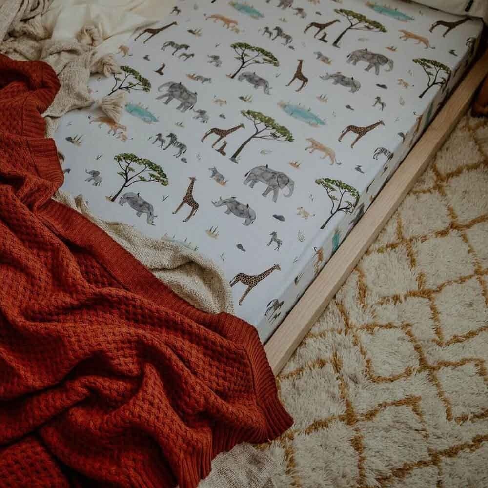 Snuggle Hunny Kids Snuggle Hunny Fitted Cot Sheet - Safari