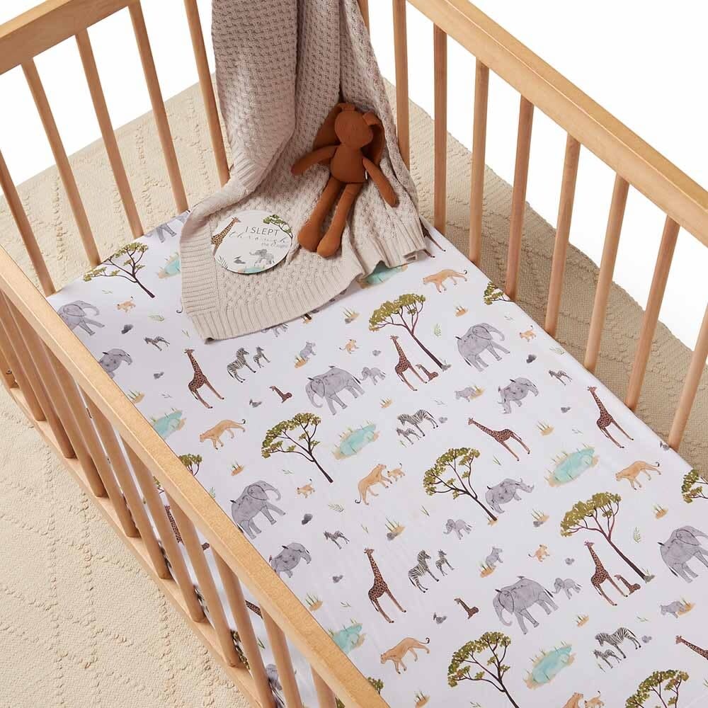 Snuggle Hunny Kids Snuggle Hunny Fitted Cot Sheet - Safari