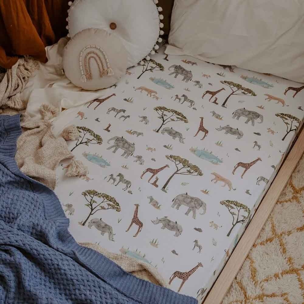 Snuggle Hunny Kids Snuggle Hunny Fitted Cot Sheet - Safari
