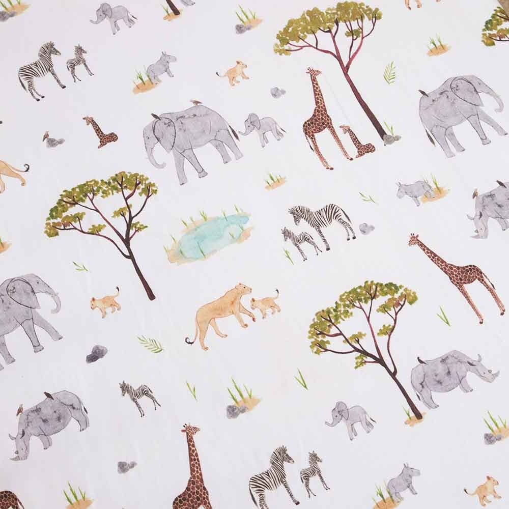 Snuggle Hunny Kids Snuggle Hunny Fitted Cot Sheet - Safari
