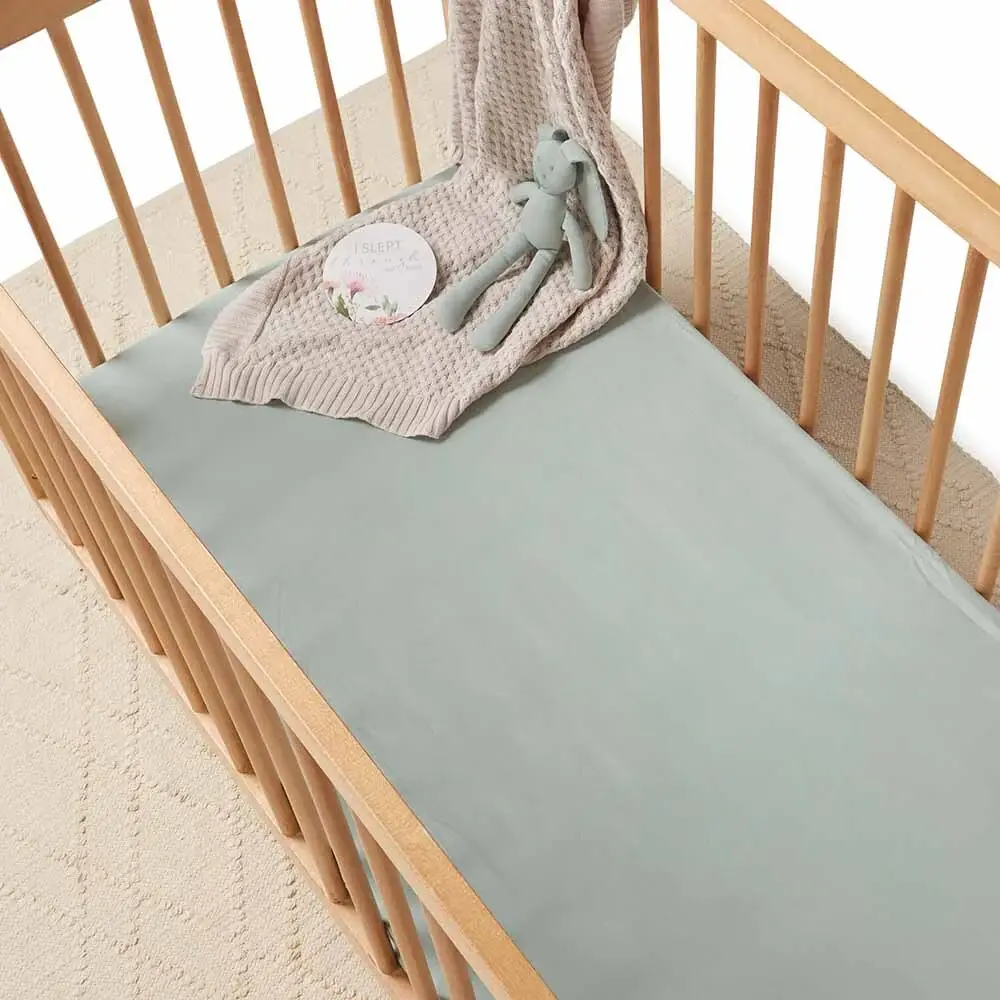 Snuggle Hunny Kids Snuggle Hunny Fitted Cot Sheet - Sage