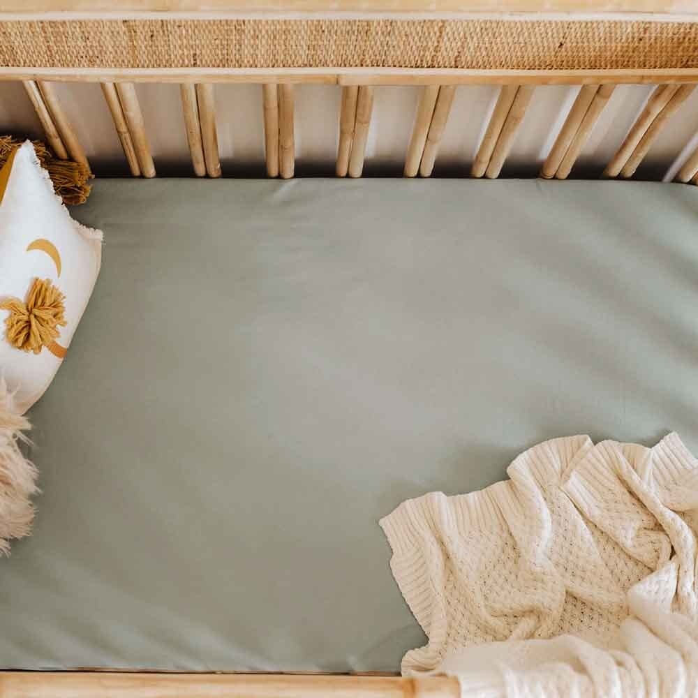 Snuggle Hunny Kids Snuggle Hunny Fitted Cot Sheet - Sage