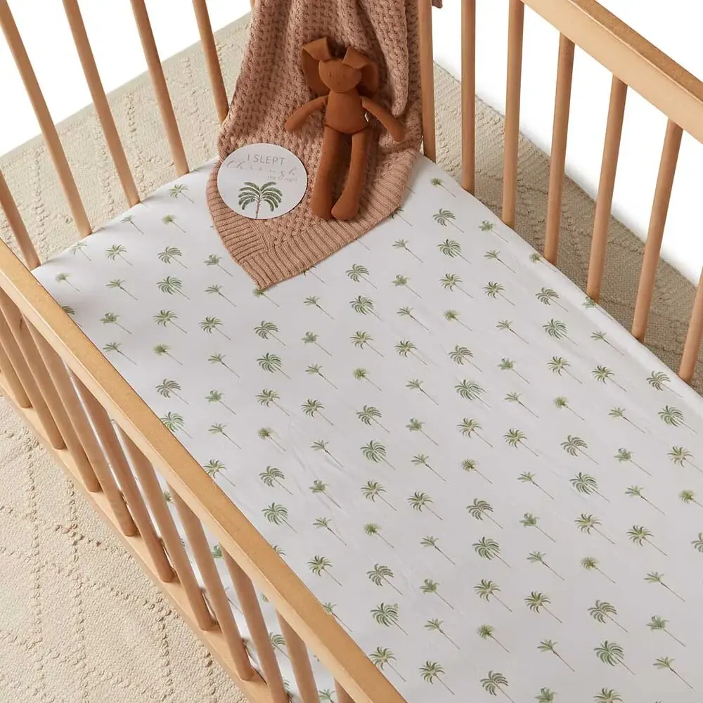 Snuggle Hunny Kids Snuggle Hunny Fitted Cot Sheet - Green Palm
