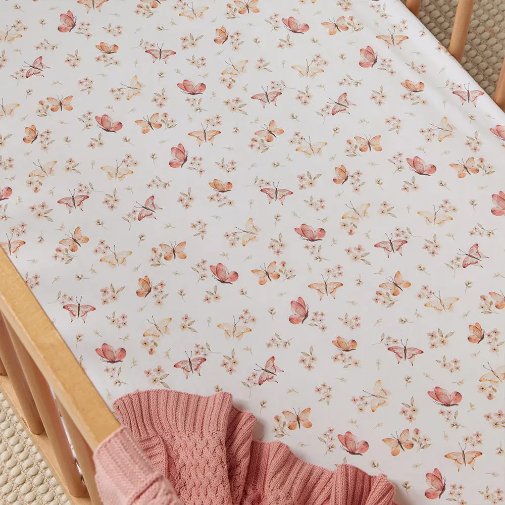 Snuggle Hunny Kids Snuggle Hunny Fitted Cot Sheet - Butterfly