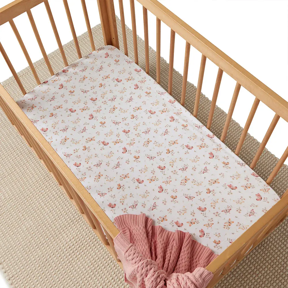 Snuggle Hunny Kids Snuggle Hunny Fitted Cot Sheet - Butterfly