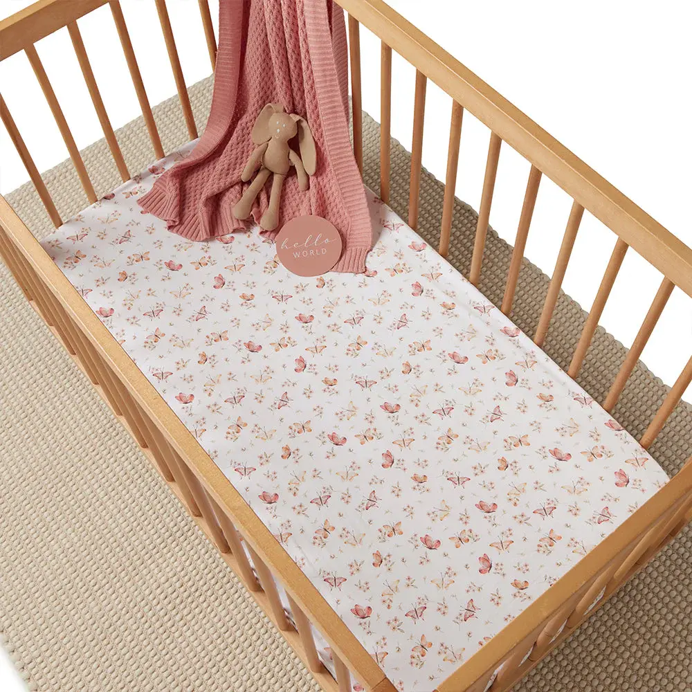 Snuggle Hunny Kids Snuggle Hunny Fitted Cot Sheet - Butterfly