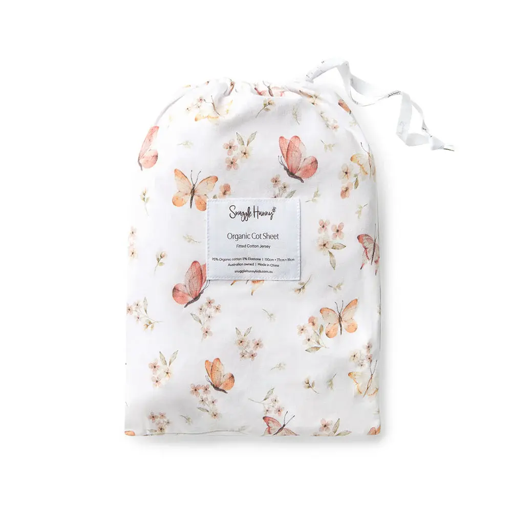 Snuggle Hunny Kids Snuggle Hunny Fitted Cot Sheet - Butterfly