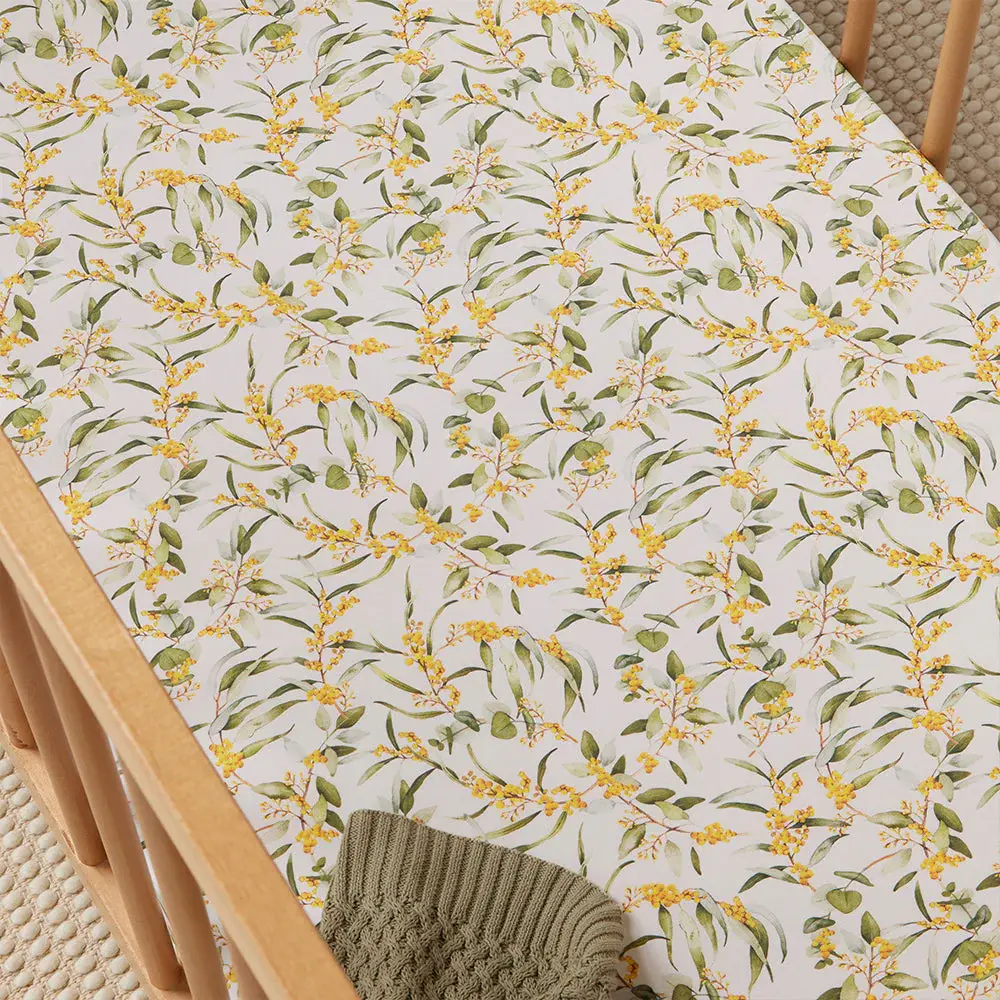 Snuggle Hunny Kids Snuggle Hunny Fitted Cot Sheet - Golden Wattle