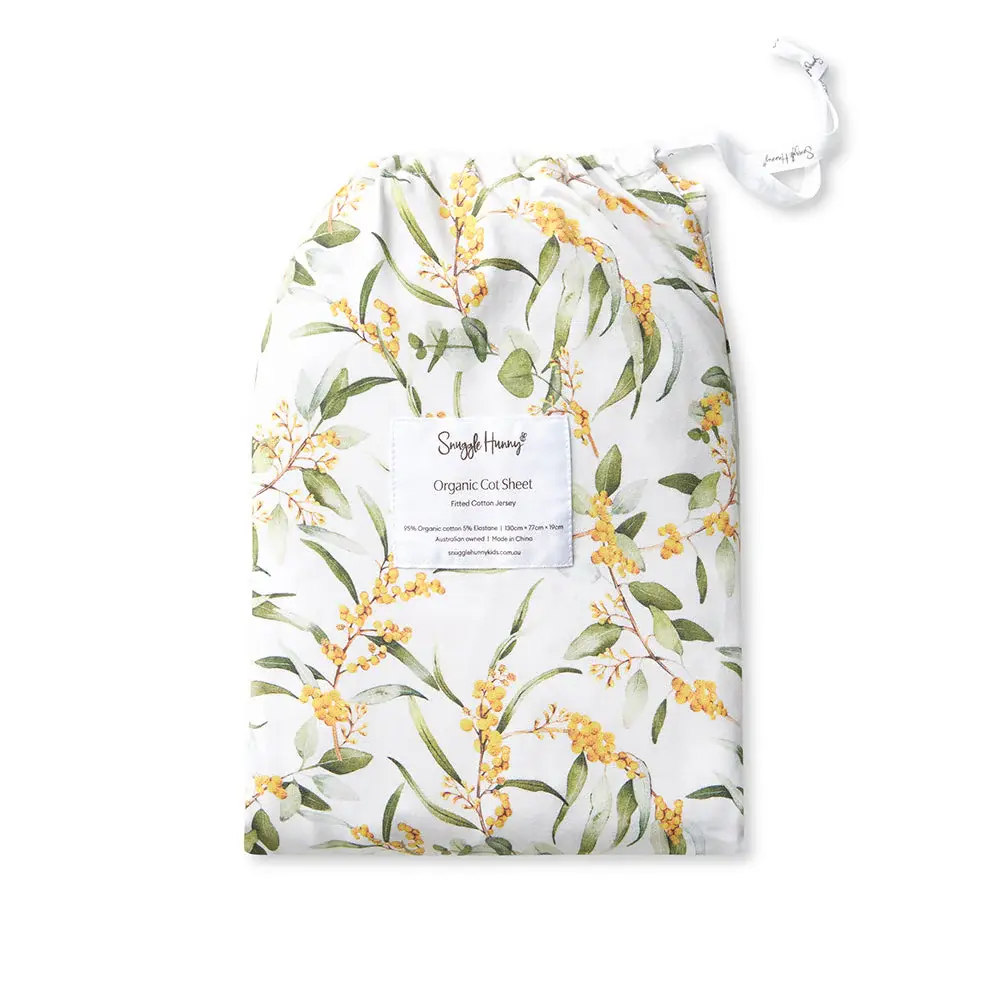 Snuggle Hunny Kids Snuggle Hunny Fitted Cot Sheet - Golden Wattle