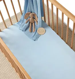 Snuggle Hunny Kids Snuggle Hunny Organic Fitted Cot Sheet Baby Blue