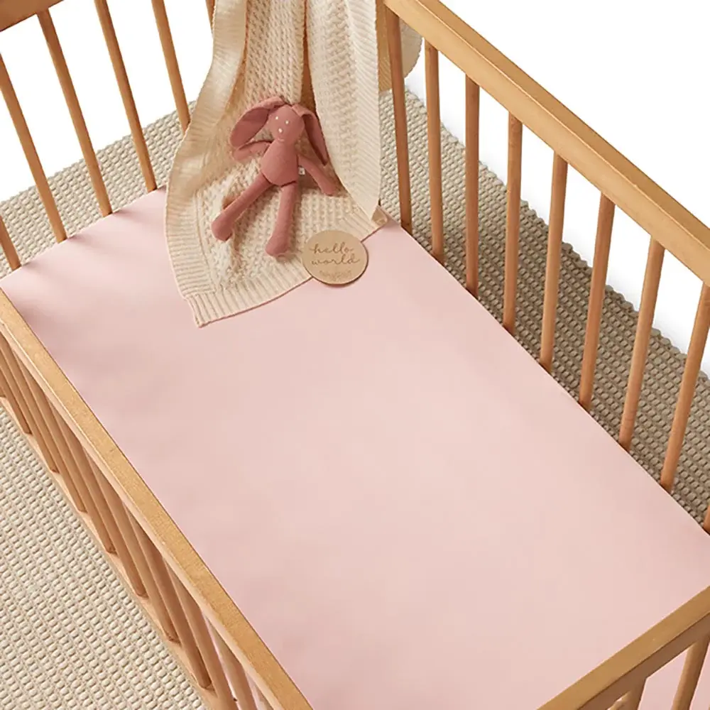 Snuggle Hunny Kids Snuggle Hunny Organic Fitted Cot Sheet Baby Pink