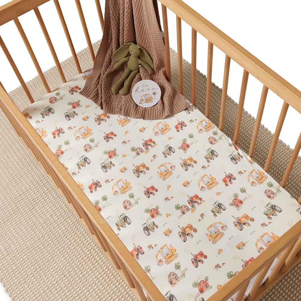 Snuggle Hunny Kids Snuggle Hunny Organic Fitted Cot Sheet Diggers