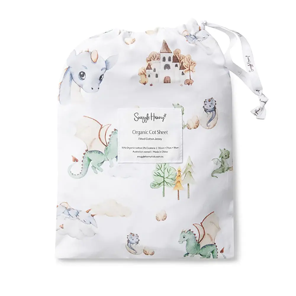 Snuggle Hunny Kids Snuggle Hunny Organic Fitted Cot Sheet Dragon