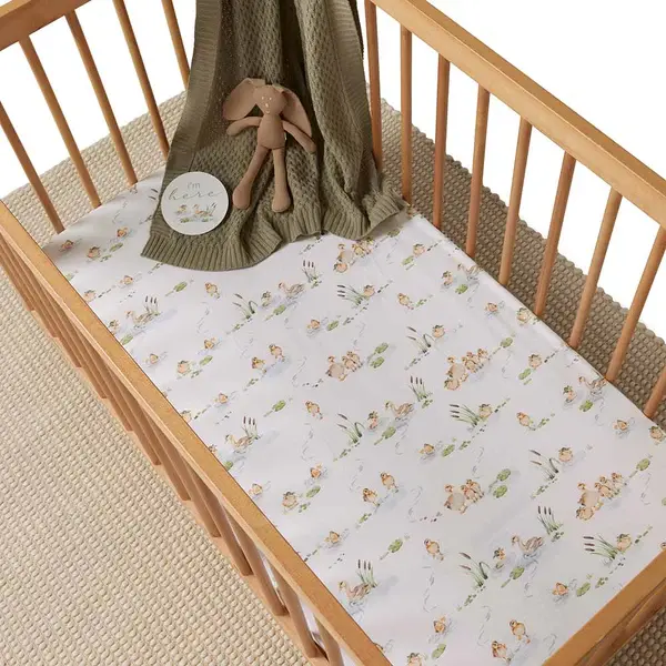 Snuggle Hunny Kids Snuggle Hunny Organic Fitted Cot Sheet Duck Pond
