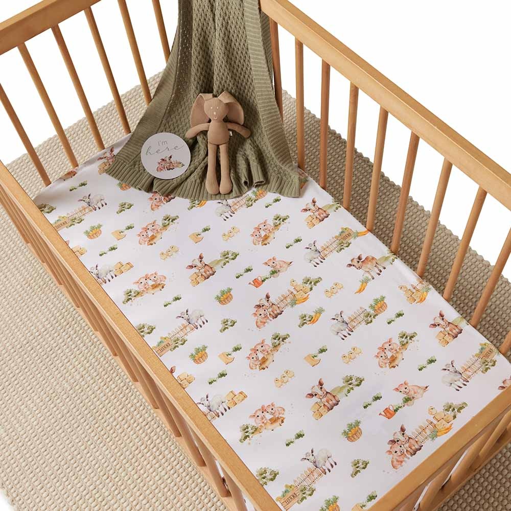 Snuggle Hunny Kids Snuggle Hunny Organic Fitted Cot Sheet Farm
